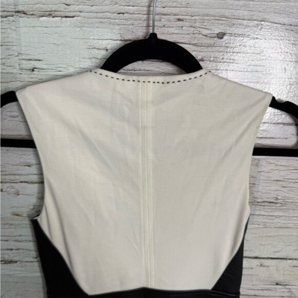 Bebe Black and White Zippered Dress bodycon size 2 - Picture 5 of 7